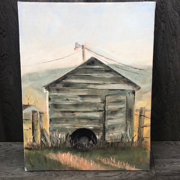 Farm shed, landscape, oil painting, painting, art, home decor, starving artist, landscape, painting, fine art, art for home