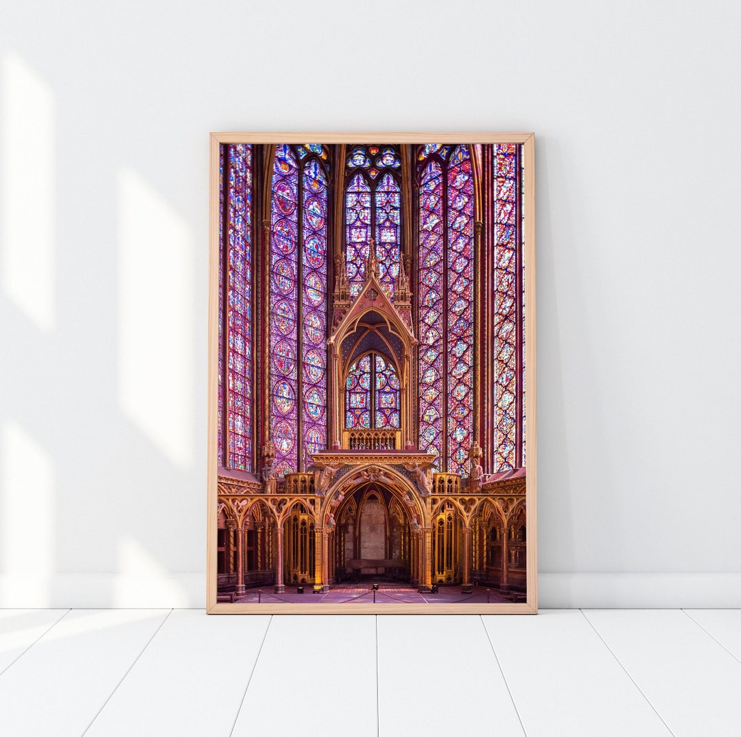 Sainte-chapelle Print, Paris Cathedral Wall Art, Stained Glass ...