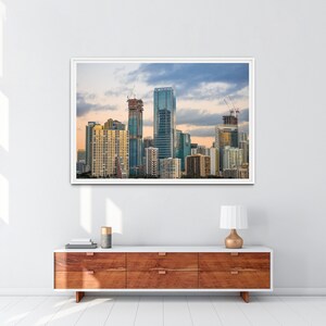 Miami Florida Print, Cityscape Wall Print, Printable City Art, Downtown Miami Architecture View, Digital Download #018