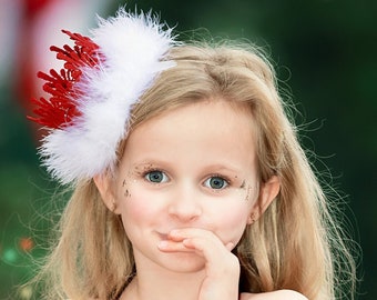 NUEVO mini Santa Hat Christmas Crown Headband // Red + White Fur // ONEderland Winter First Birthday Crown