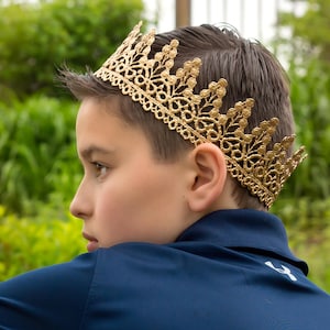 Unisex Full Size Gold Lace Crown - Kane - Photography Prop - Toddler to Adult - Birthday