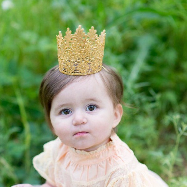 Gold Tiara Krone für Baby Kleinkind oder Erwachsene || Chloe || Tiara Krone || Stirnband ||  Erster Geburtstag || Foto Prop || Cake Smash