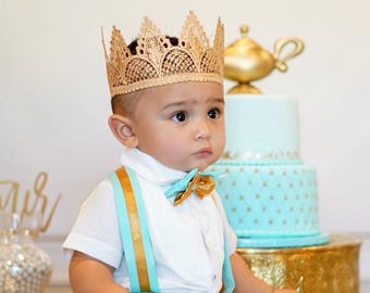 Prince First Birthday Crown Boy - Adeline - Birthday Crown - Full Size - Photography Prop - Unisex - Cake Smash - Prince Charming