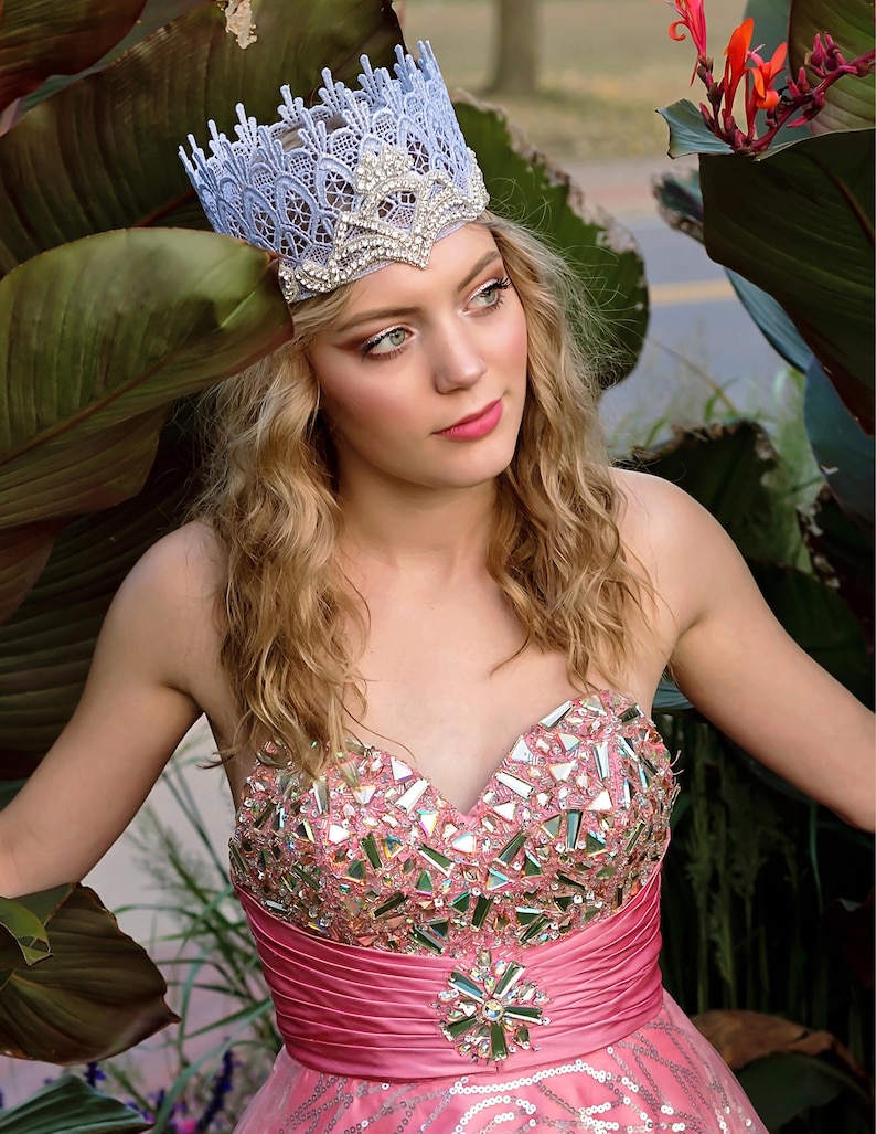 Glenda The Good Witch Silver Lace Crown with Crystals Glinda image 1.