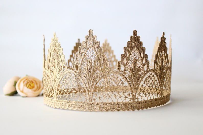 Birthday Lace Crown Adult Adeline Lace Crown First 1st Headband Princess Cake Smash Tiara Photography Prop Full Size image 3