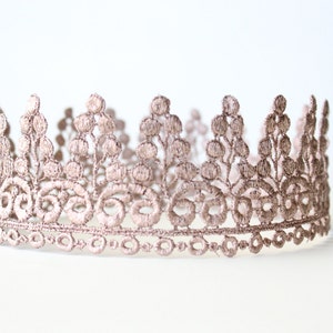 Rose Gold Lace Crown - Pink Kane - Lace Crown - Princess - Headband - Prince - King - Queen - Mini - Full Size - photo prop - cake smash