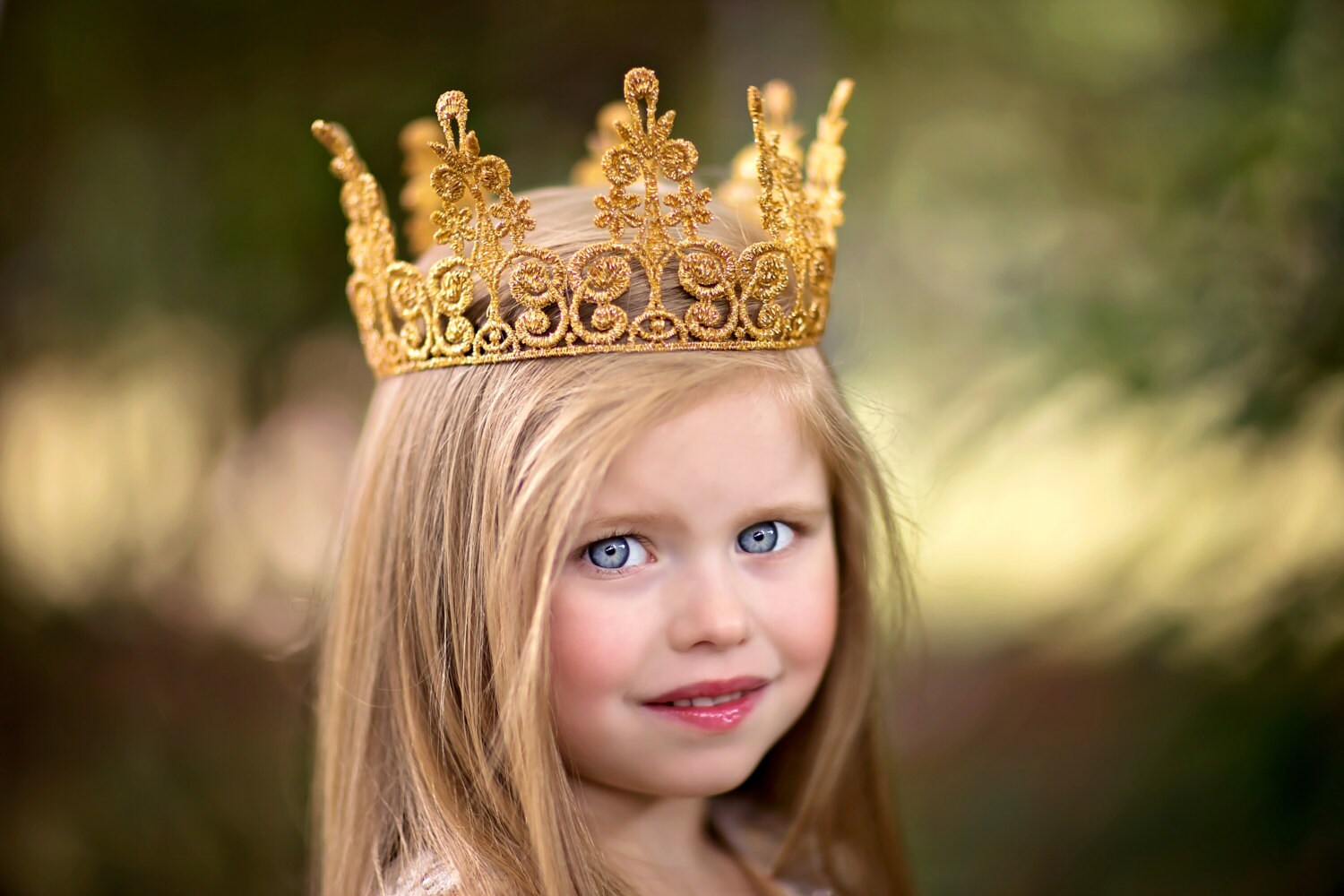 Quinn Gold Lace Crown Toddler thru Adult - Photography Prop - Gold Cr…