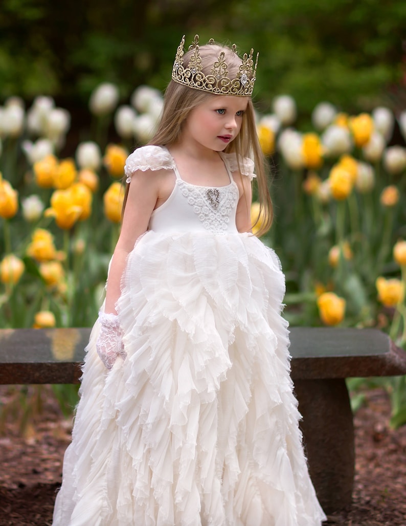 Quinn 18K Gold Rhinestone Princess Crown Gold Lace Crown Swarvoski Crystals Princess Crown Photography prop Toddler Adult Bling image 3