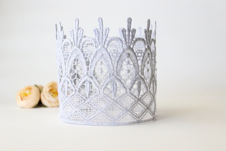 Cake Topper Princess Lace Crown Emma Silver Cake Topper Gold Photography Prop Cake Smash Mini Birthday image 3