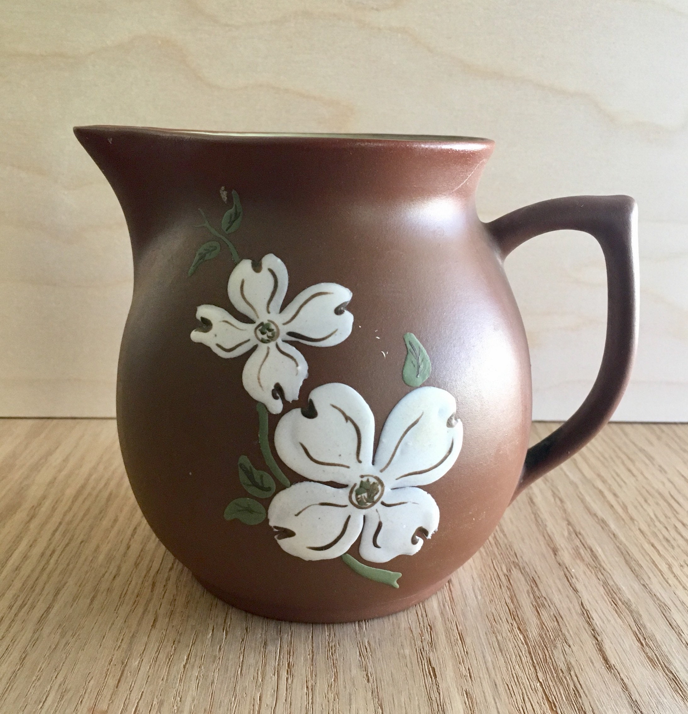 Pigeon pottery pitcher dogwood flowers vintage Tennissee Etsy