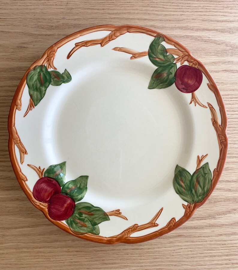 Franciscan Apple rim dinner plates USA backstamps sold Etsy