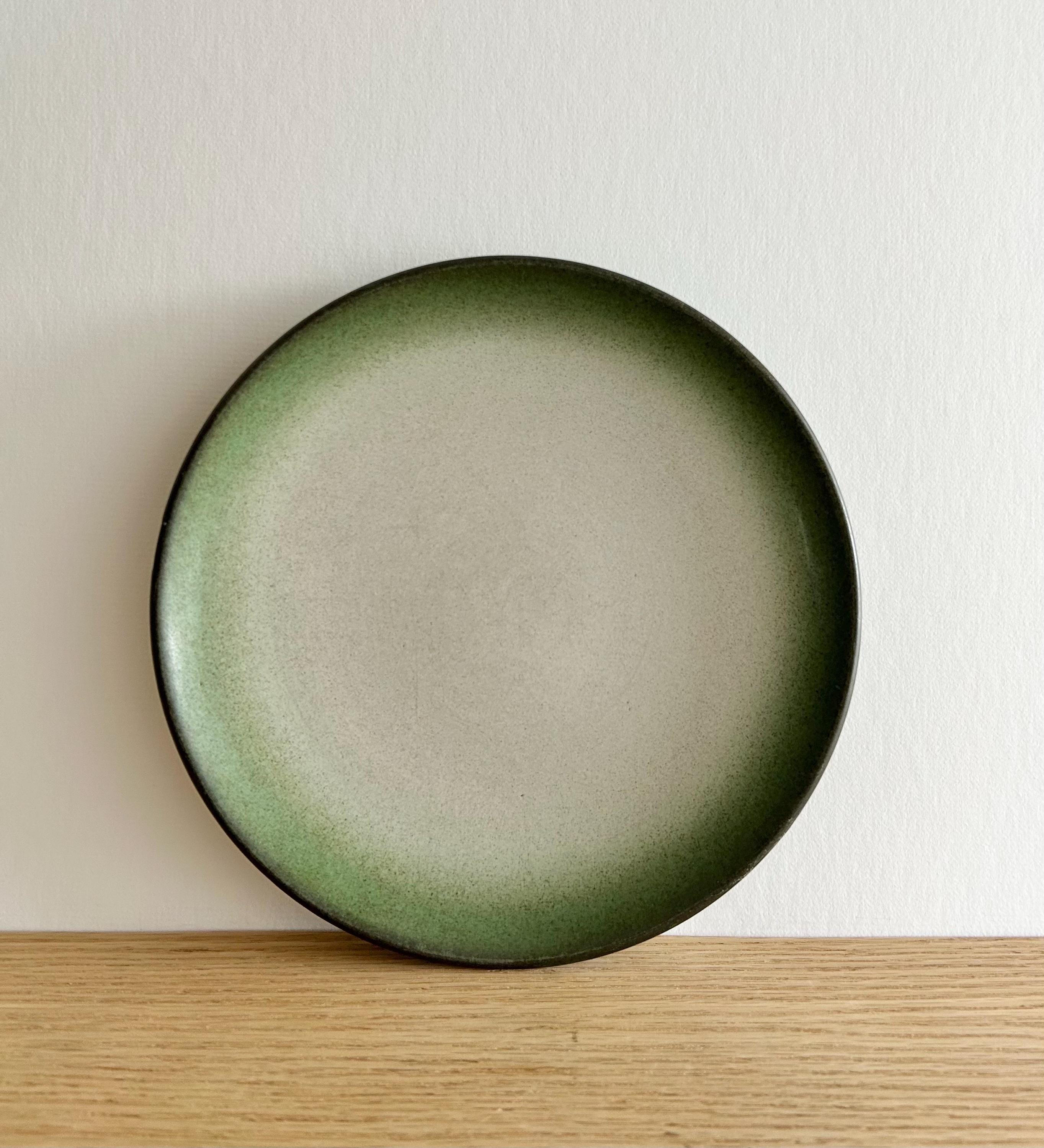 Heath Ceramics Coupe Salad Plates Sea and Sand Dark Green