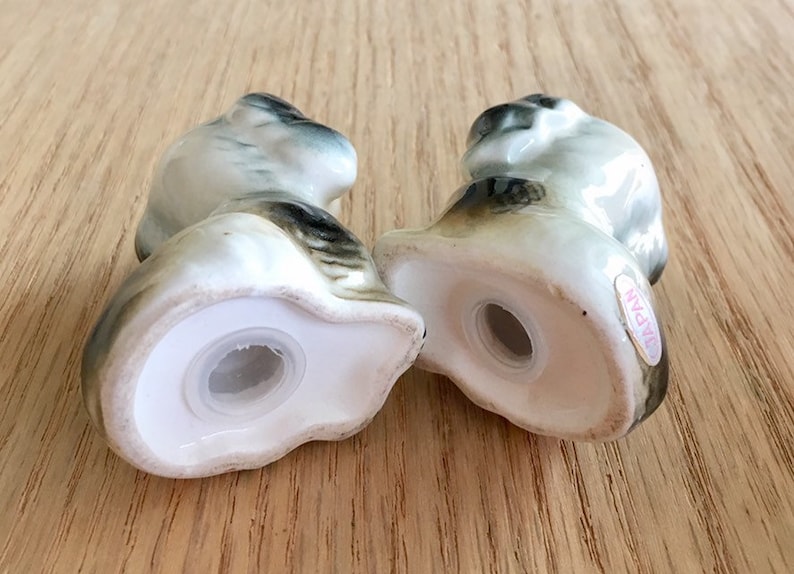 Vintage puppy salt and pepper shakers made in Japan mid century