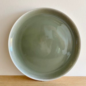 Green with white drip edge early Winfield Pottery from California dinner plates sold individually