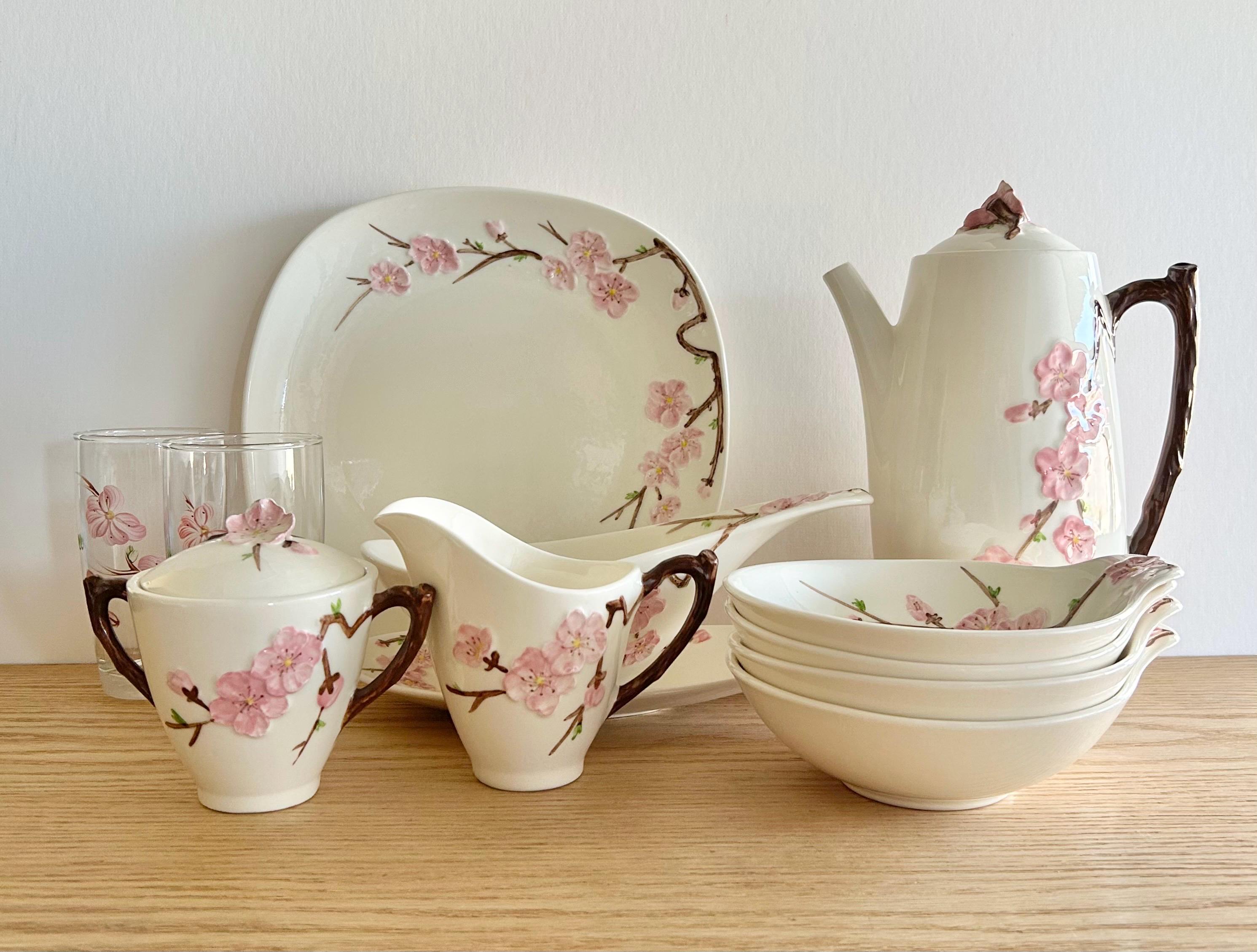 Poppytrail Peach Blossom by Metlox Bread Plates Set of 4 Made in