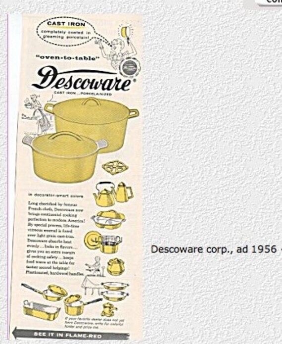 Pots & Pans Pans Home & Living Flame Red Descoware cast iron pot made in Belgium size 14