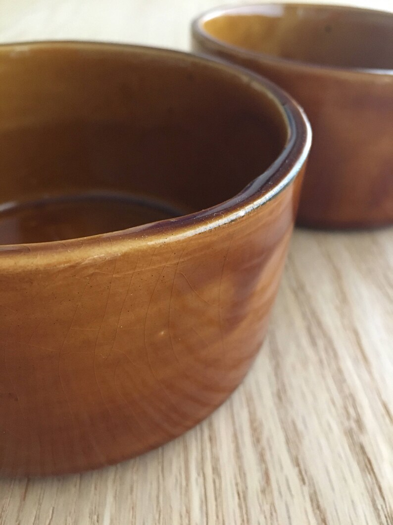 Golden honey brown mid century bowls unmarked sold individually