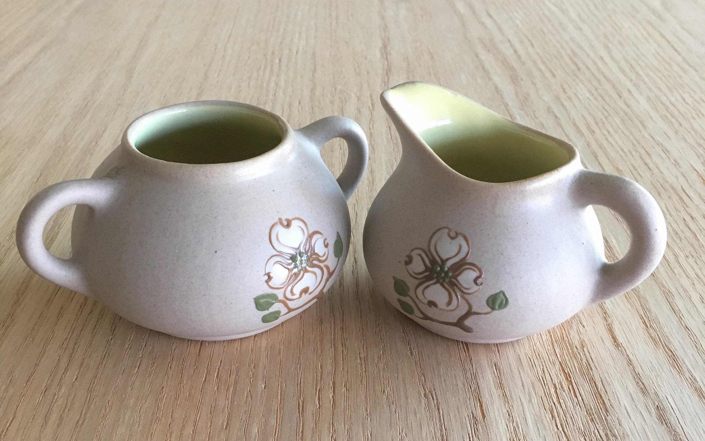Pigeon Pottery Sugar Bowl and Creamer Vintage Tennissee Etsy