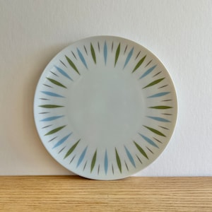 Mikasa Fine China Carousel salad plate set of 6 with blue and green diamond pattern