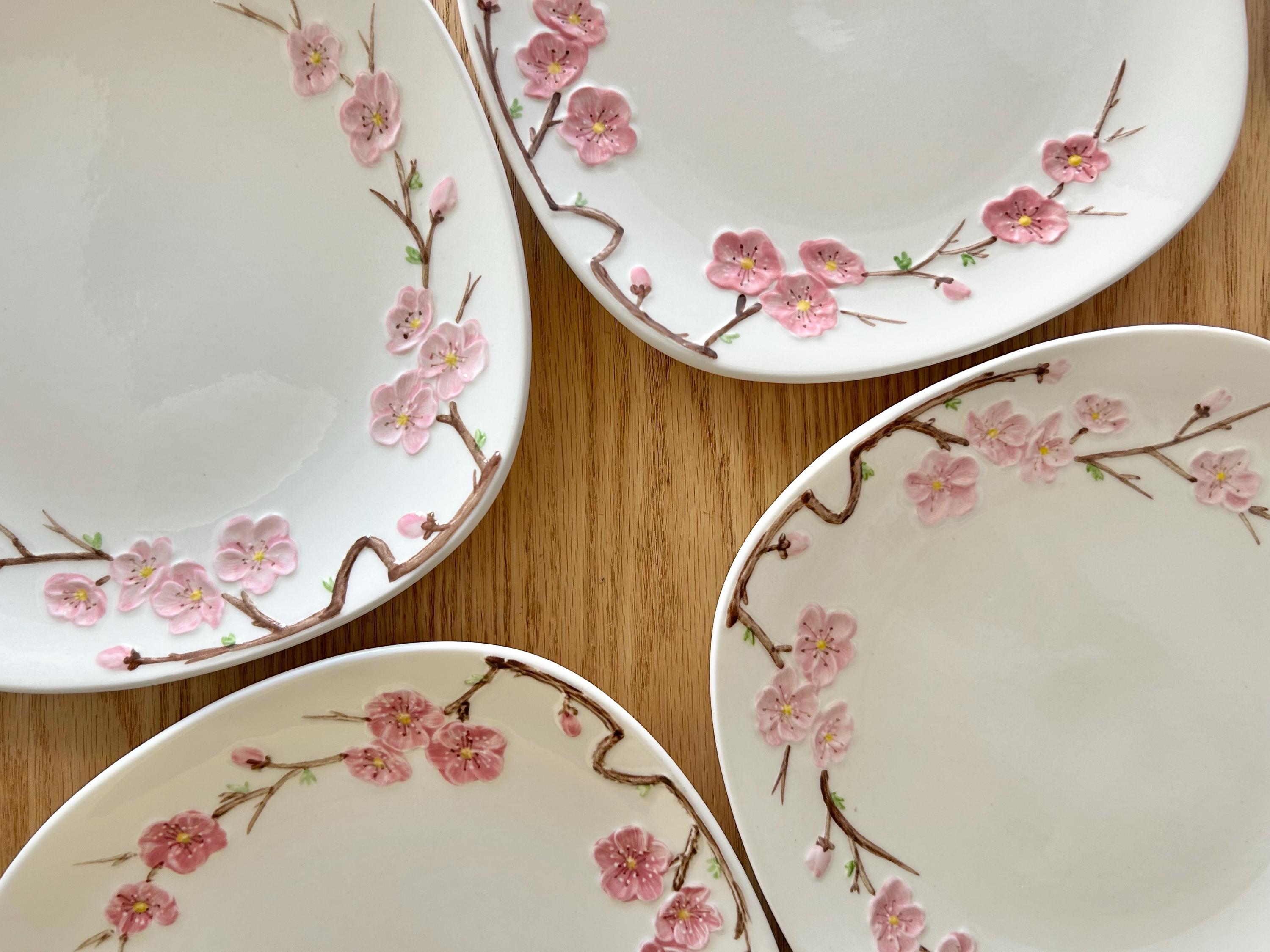 Poppytrail Peach Blossom by Metlox Dinner Plates Set of 4 Made in