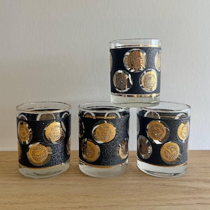 Vintage Black and Gold Glassware - Etsy