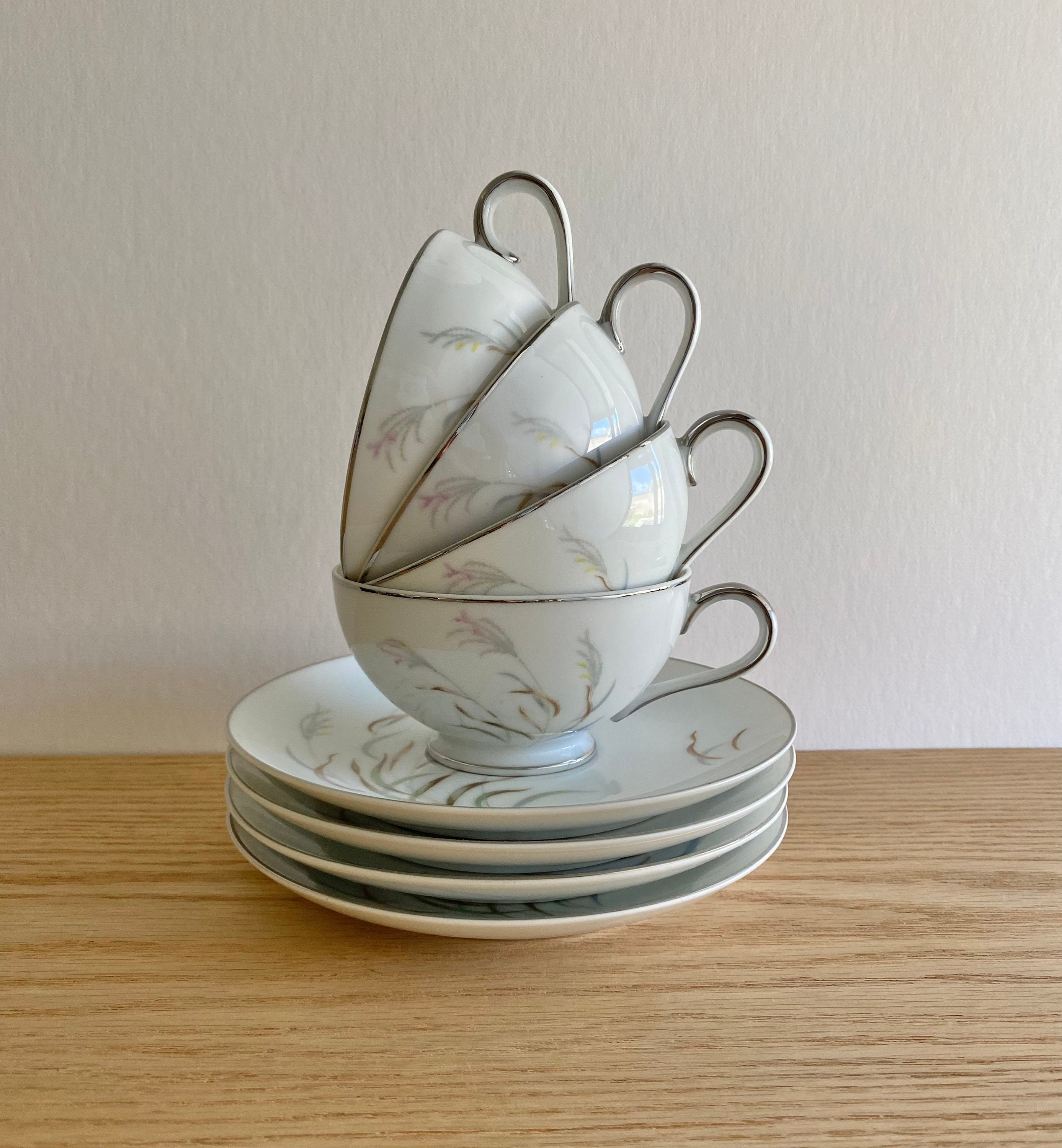 Autumn Breeze Norcrest Fine China 4 Cup and Saucer Sets - Etsy