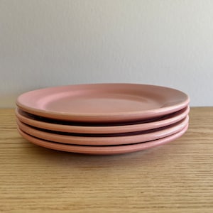 Bauer Los Angeles pottery La Linda Pink salad plates set of 4