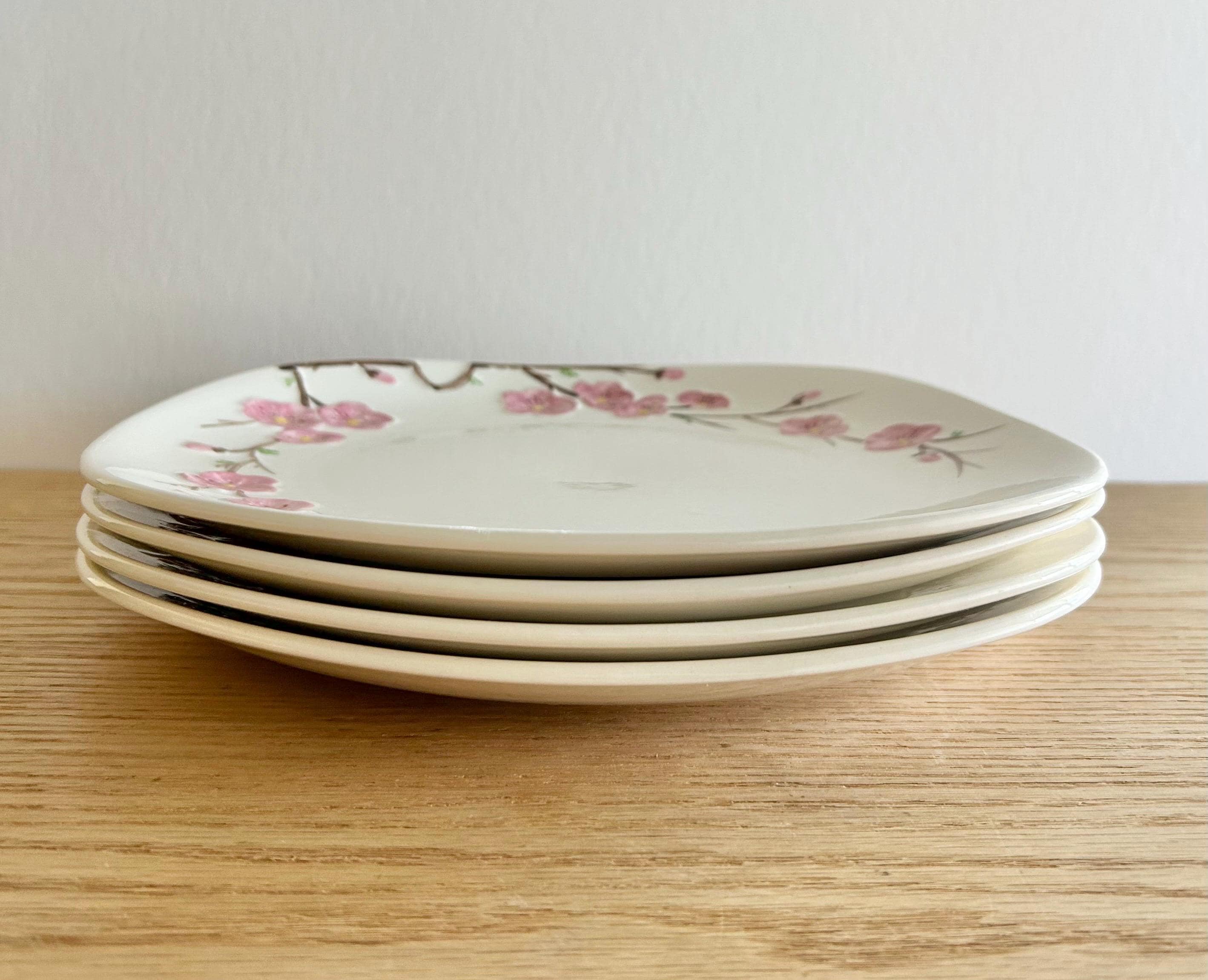 Poppytrail Peach Blossom by Metlox Dinner Plates Set of 4 Made in