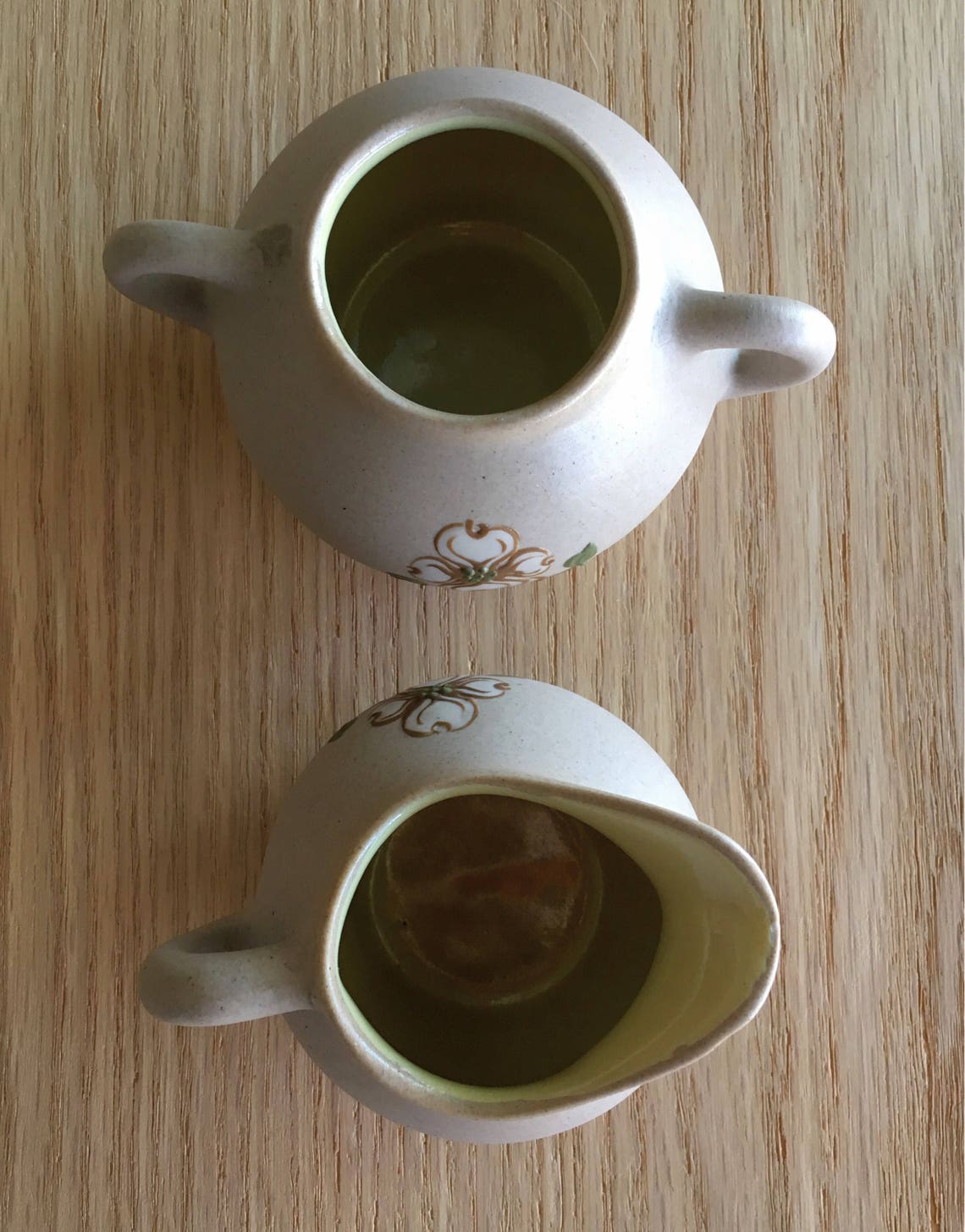 Pigeon Pottery Sugar Bowl and Creamer Vintage Tennissee Etsy