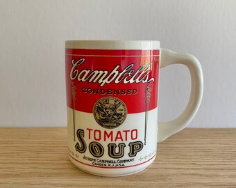 Iconic Campbell's tomato soup mugs sold individually Andy Warhol pop art style
