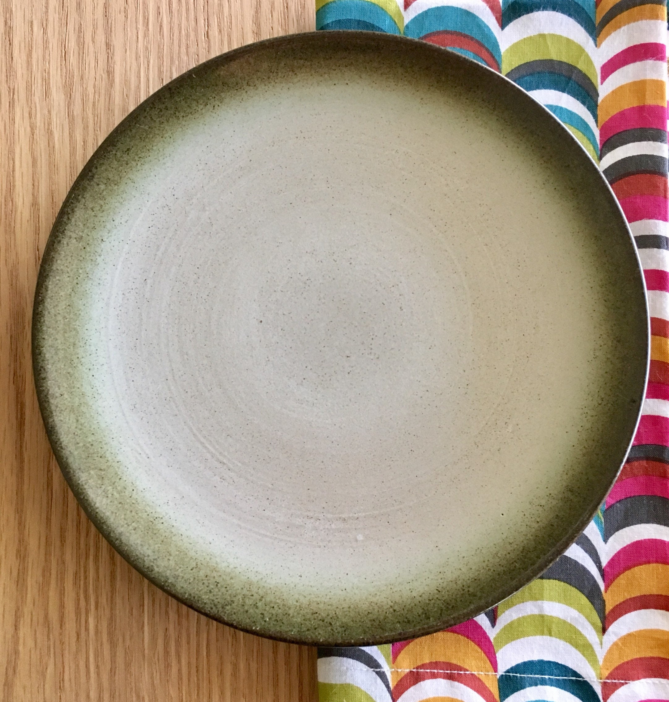 Heath Ceramics Coupe Salad Plates Sea and Sand Dark Green