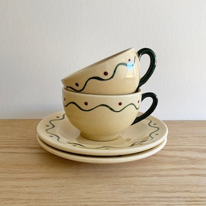 Poppytrail Provincial flat cup & saucer by Metlox made in California set of 2