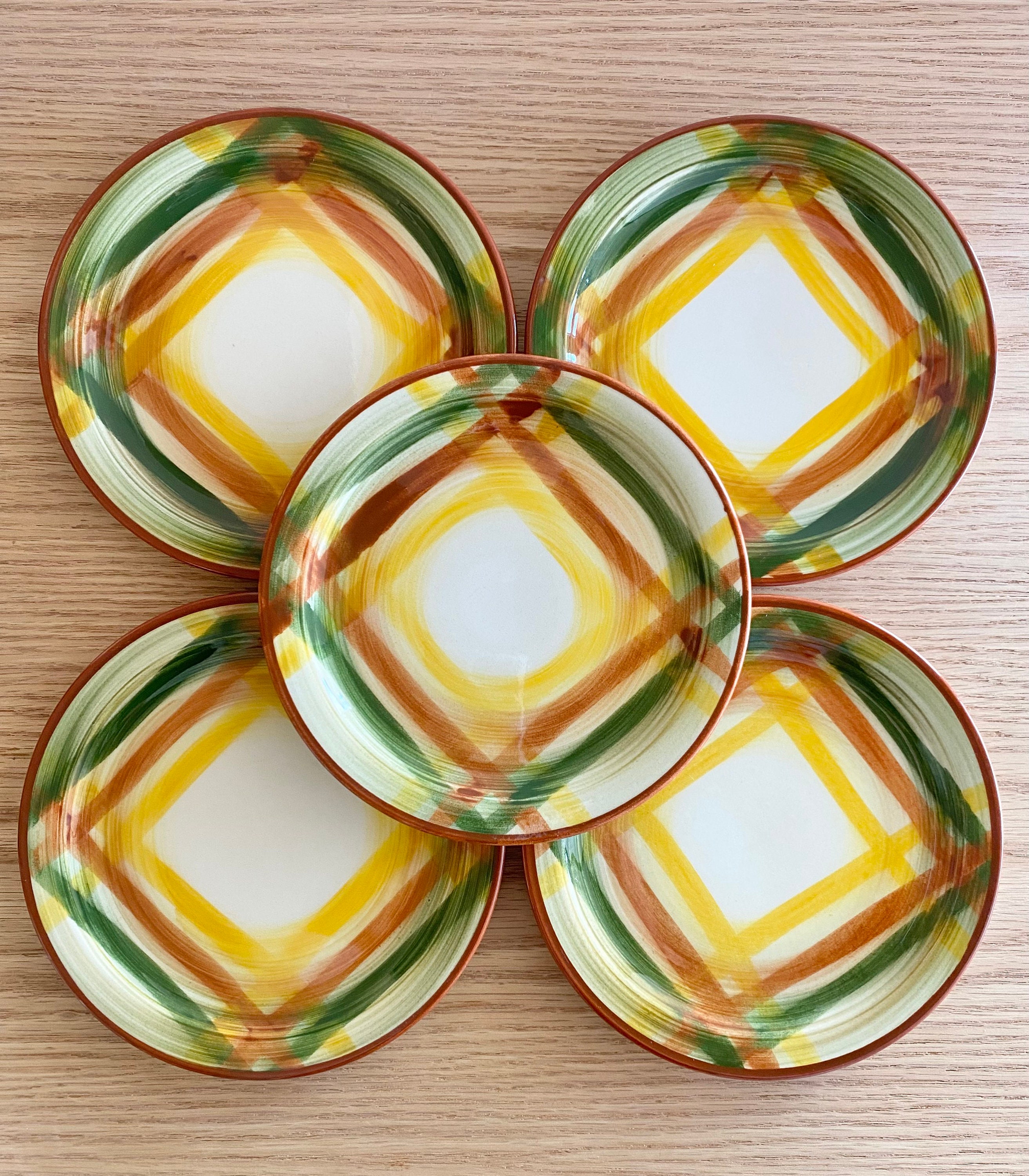 Dining & Serving vintage '50s Vernonware Homespun bread & butter plates