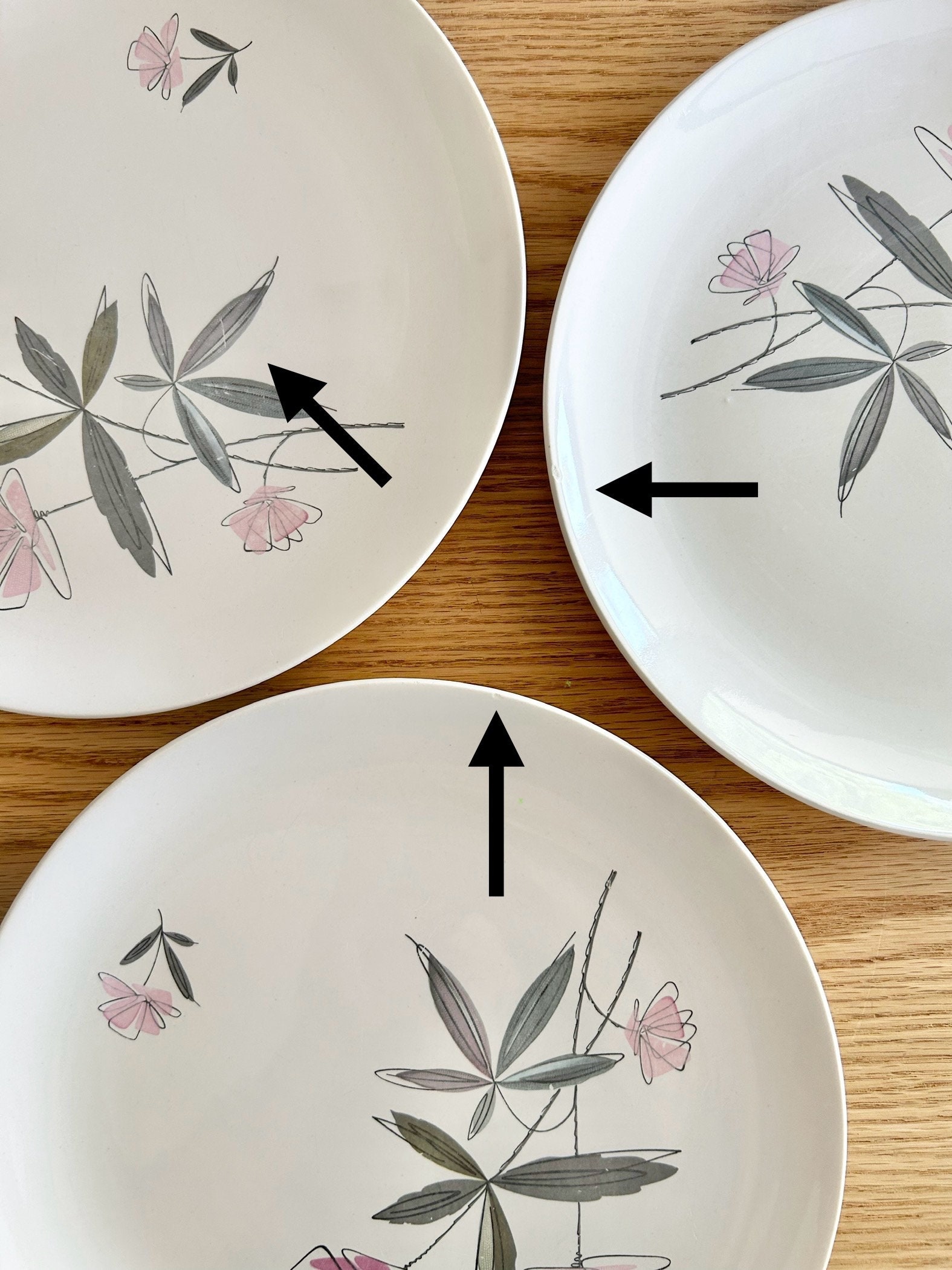 Vanity Fair Dinner Plates Made by Paden City Pottery Set of 6 Rare