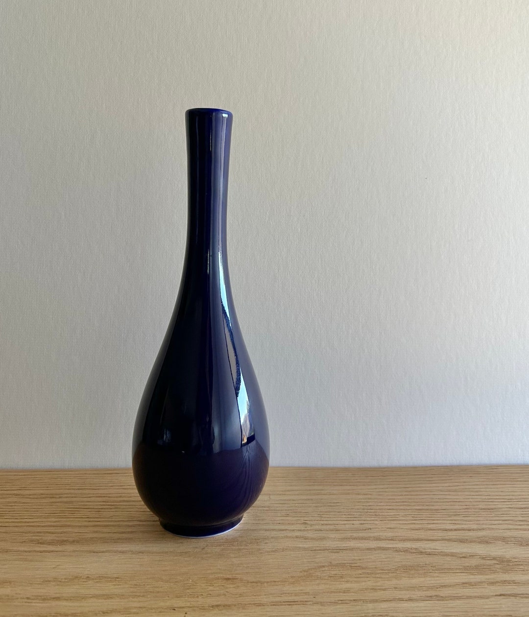 Gumps Dark Blue Bud Vase Vintage Made in Japan Etsy