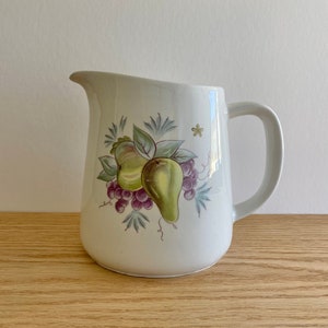 Arabia of Finland white Teema Tabletop pitcher with fruit pattern