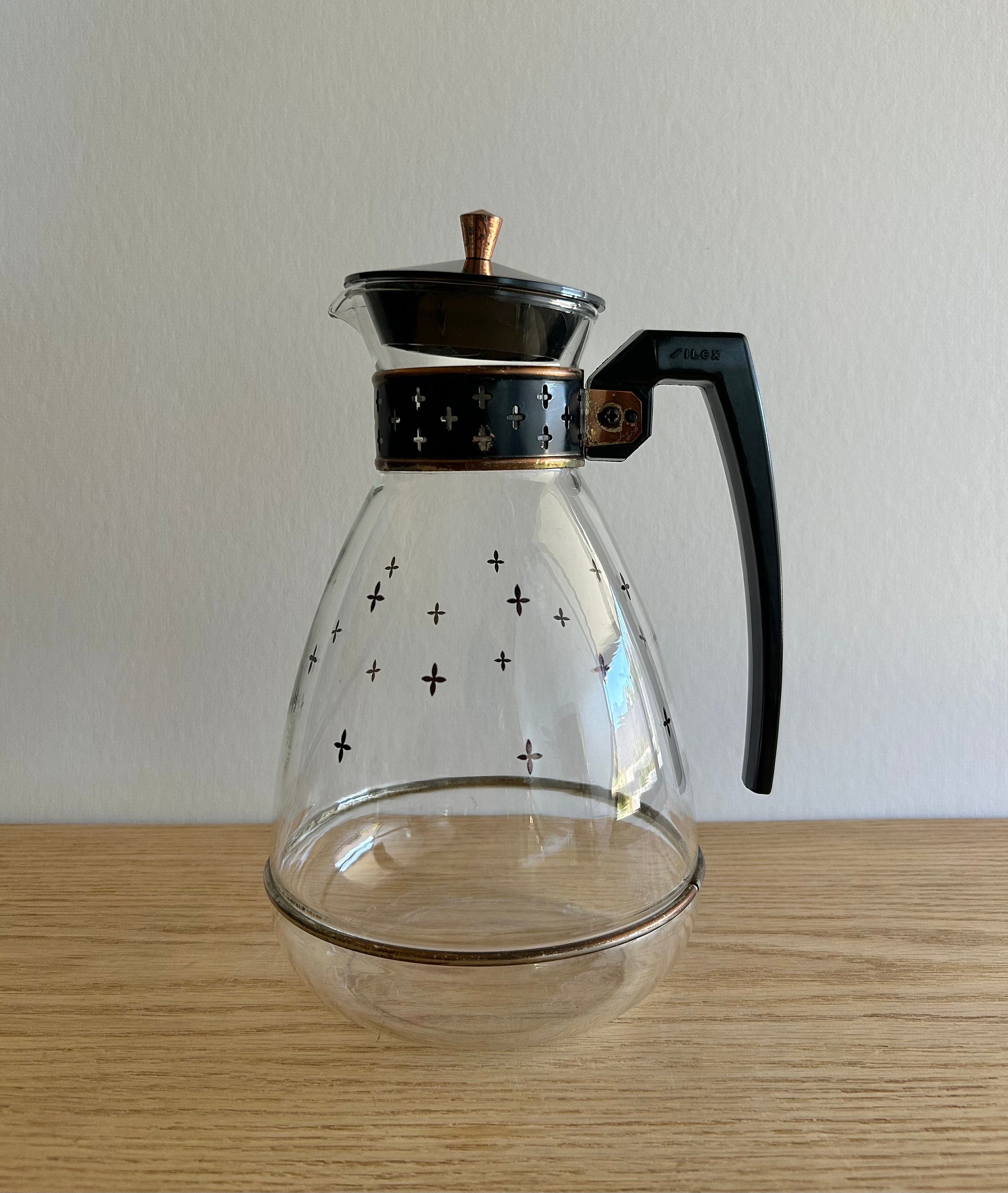 Vintage Pyrex Seven Cup Glass Coffee Carafe, Mid Century Coffee