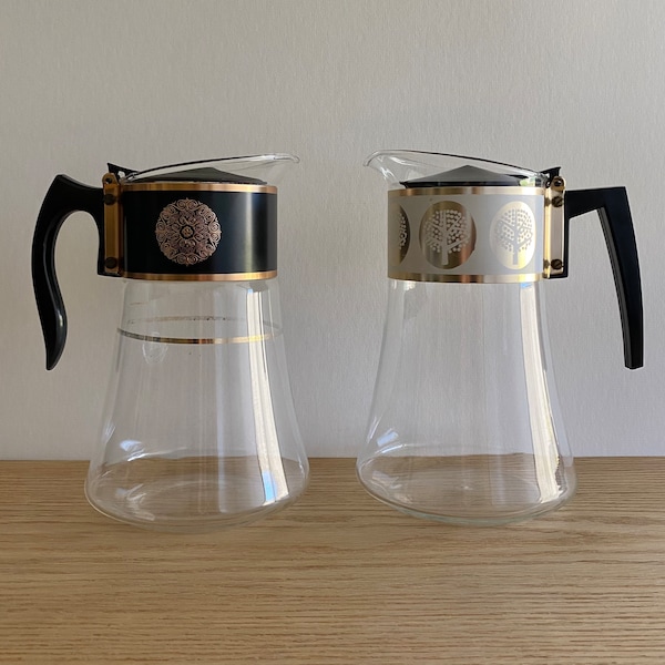 David Douglas coffee carafes set of 2 with gold detail