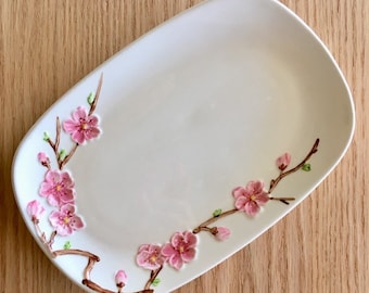 Poppytrail Peach Blossom by Metlox Serving Set Platter and Bowl