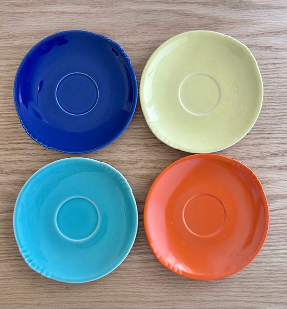 Caliente Saucers Made by Paden City Pottery Rare 1930 Colorware