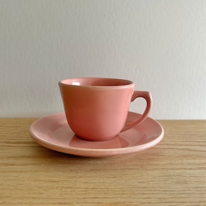 Bauer Los Angeles pottery La Linda Pink cup and saucer