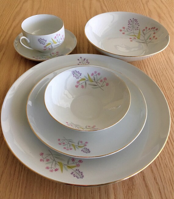 Czechoslovakia Fine Bohemian China Tea Cup&saucer Springtime pattern