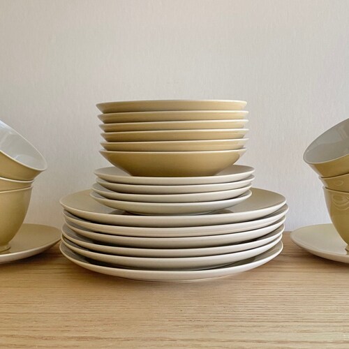 Vintage Kokura Ware Buffton pattern store breakfast set for 6