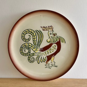 Brock California Chanticleer with brown trim dinner plate