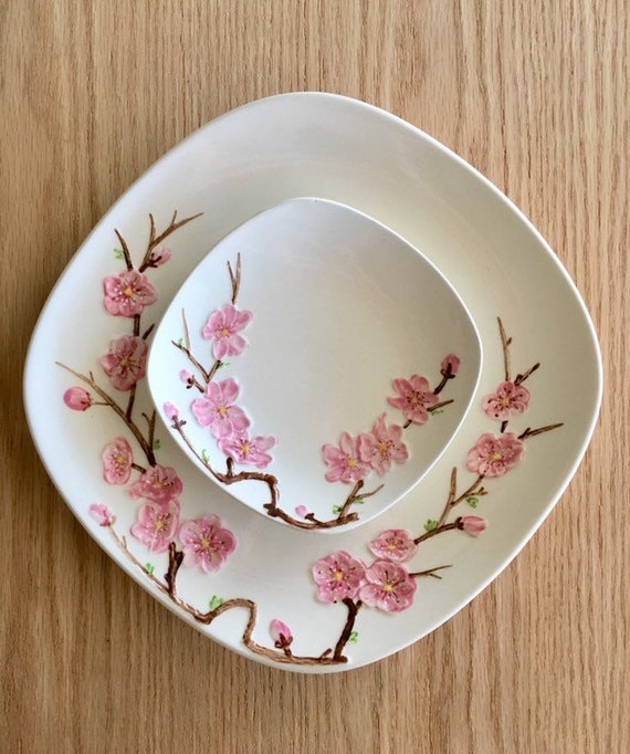 Poppytrail Peach Blossom by Metlox Dinner Plates Set of 4 Made in