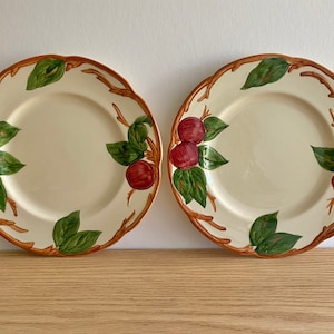 Franciscan Apple rim salad plates USA backstamps set of 2