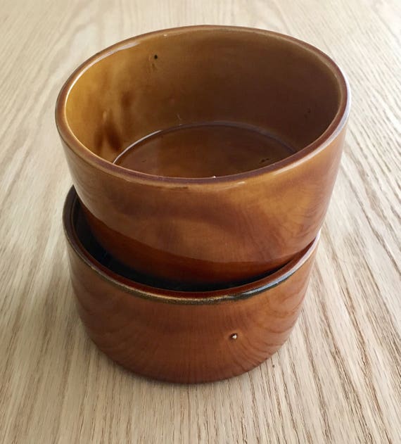 Golden honey brown mid century bowls unmarked sold individually