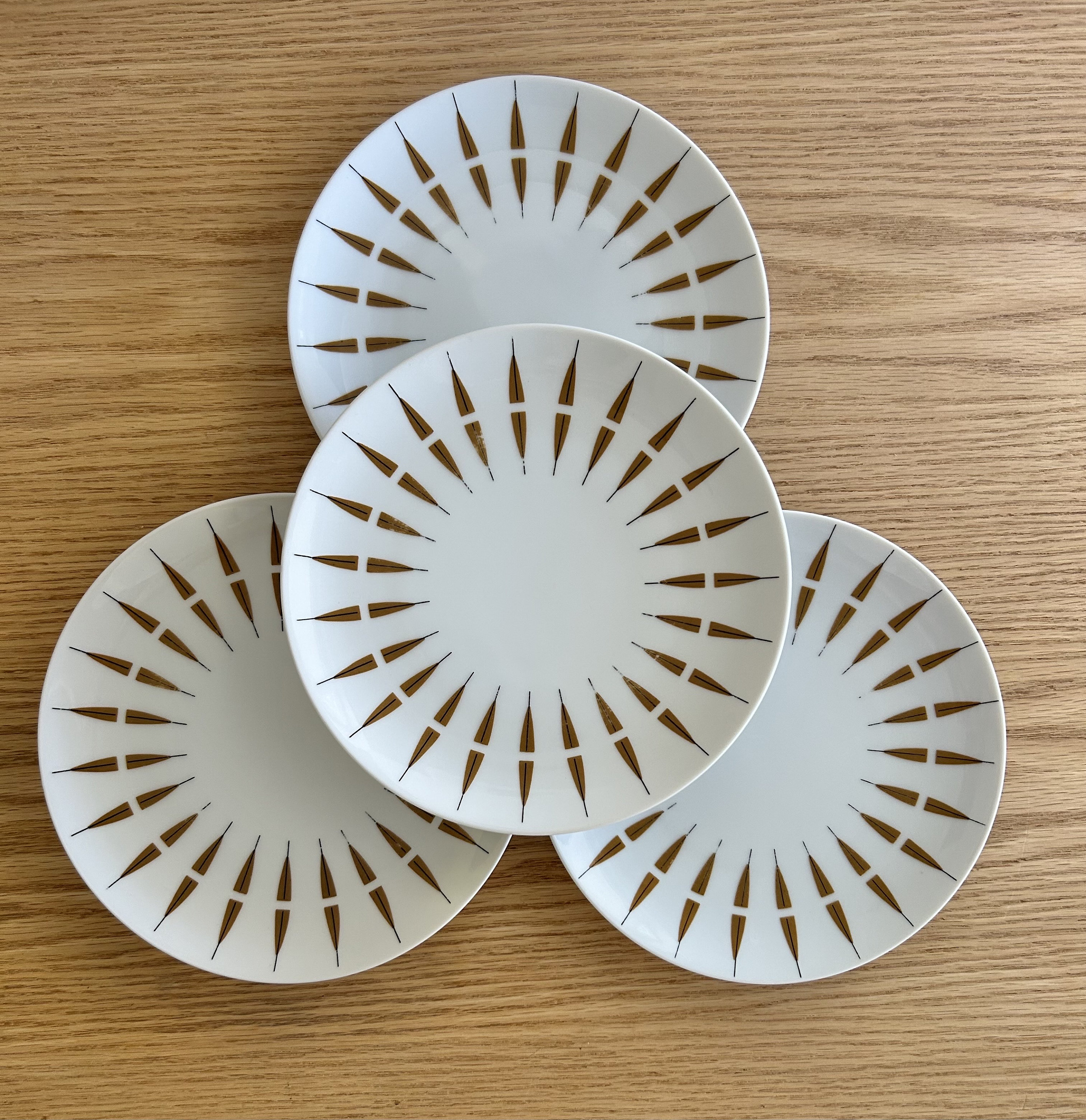 Tango Elite Narumi by Mikasa 1950s design salad plates set of 4
