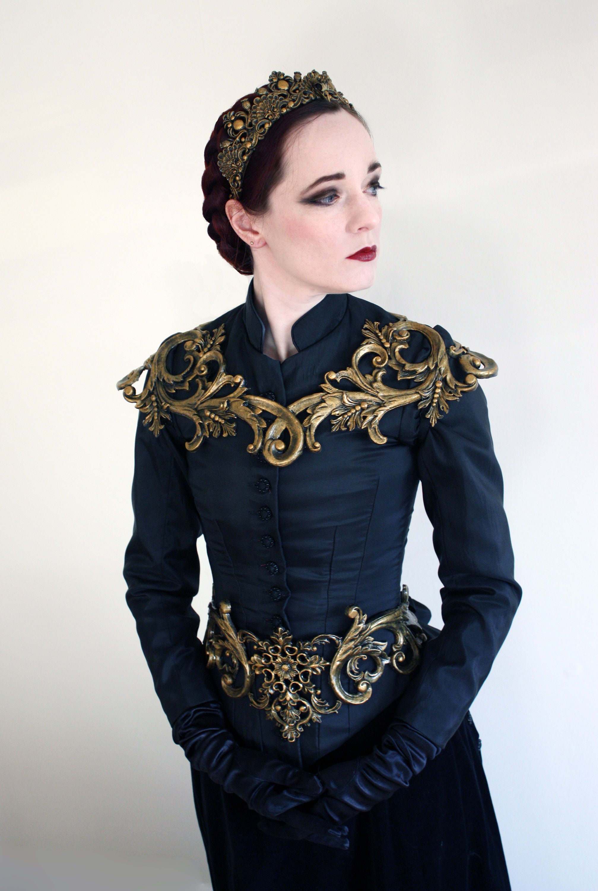 Gold Filigree Latex Shoulder Armour: Steampunk Faerie Collar - Etsy