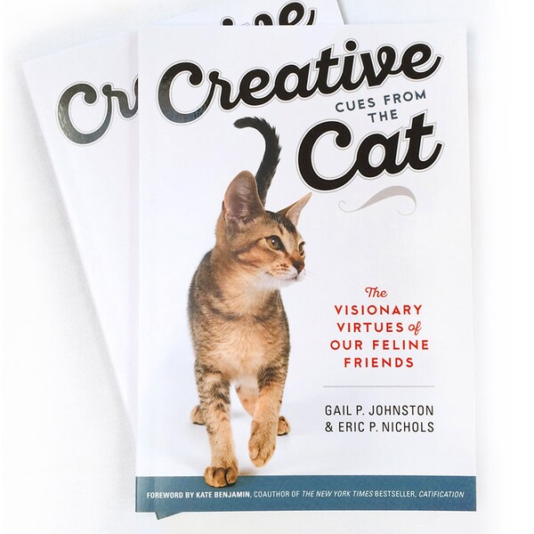 Two copies of Creative Cues From the Cat! A fun clever book to inspire creativity and vision. For makers and cat lovers. Kickstarter funded.